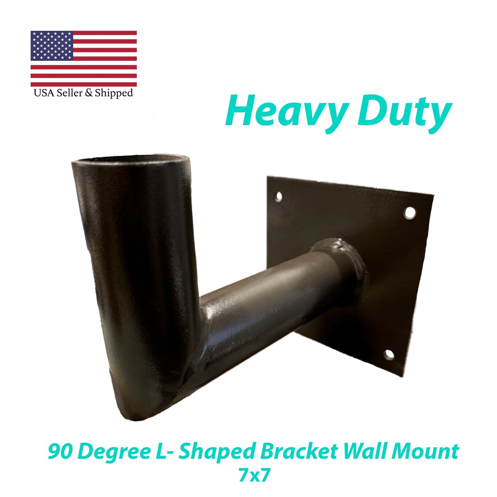 90 Degree L-Shaped Wall Mount (7x7) Tenon Bracket Bronze Steel for SlipFit Light