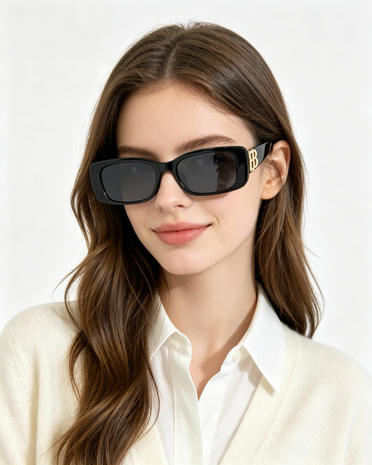 Balenciaga BB0096S BB Logo Square UV Sunglasses 51-18-130