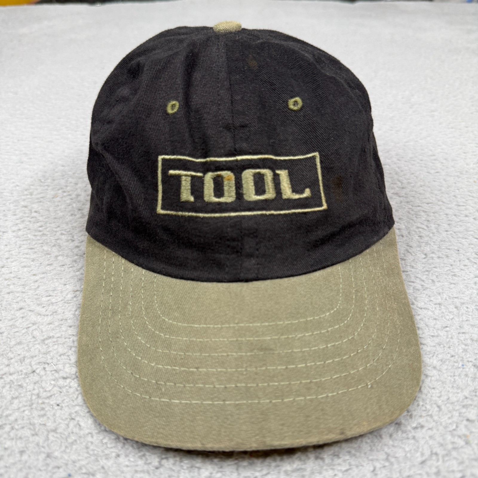Vintage 90s Tool Hat Cap Wrench Logo Snapback Black Khaki Undertow Tour 1993 USA
