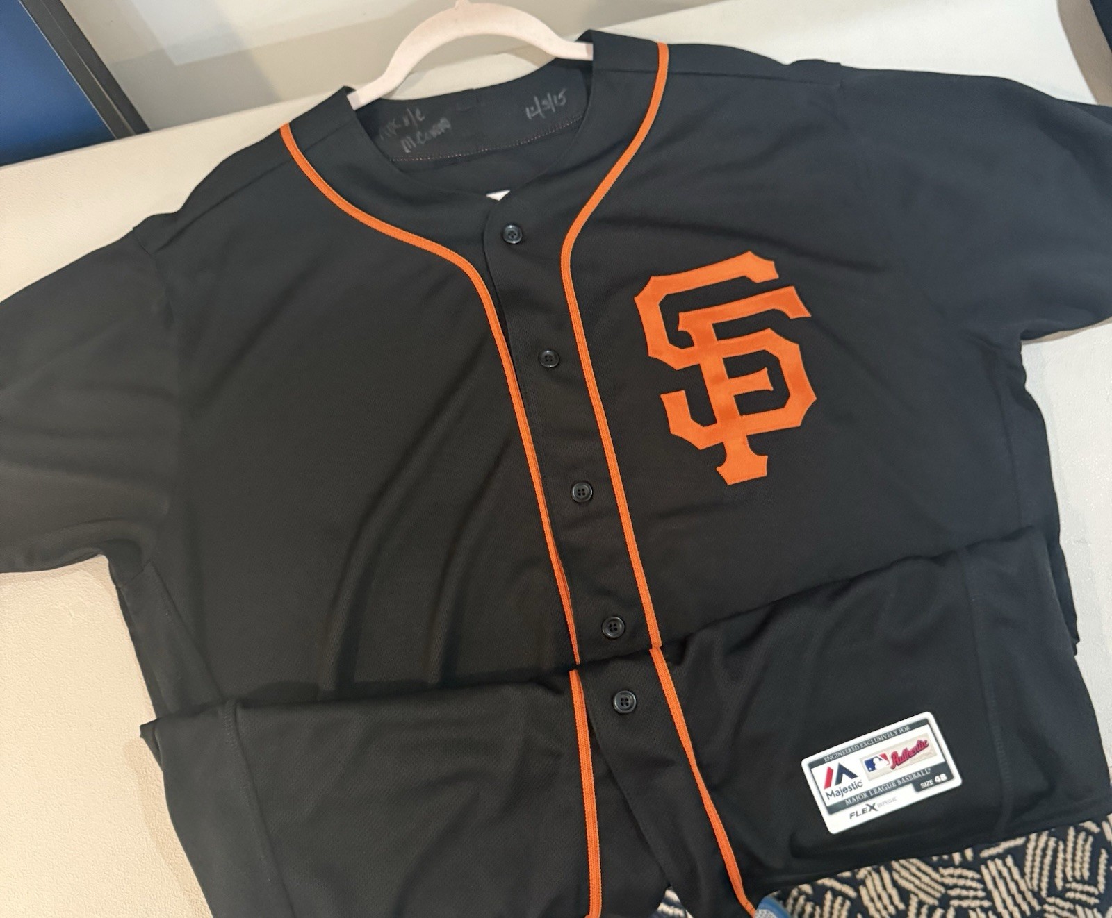 San Francisco Giants MLB Team Issue Jersey Majestic Authentic Flex Base Size 48
