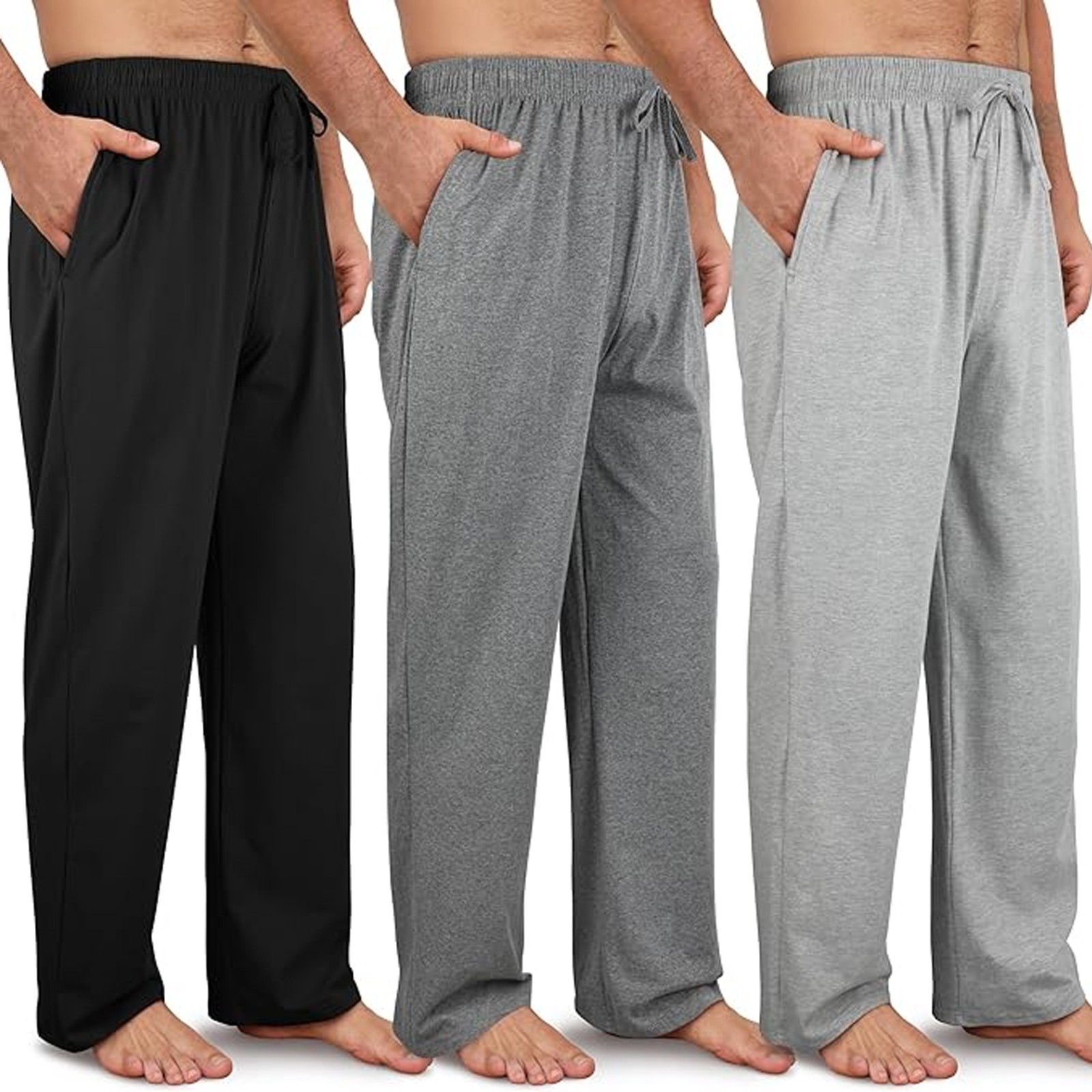 3-Pack Men\'s Pajama Pants – Cotton Blend Sleep & Lounge Pants Botton With Pocket