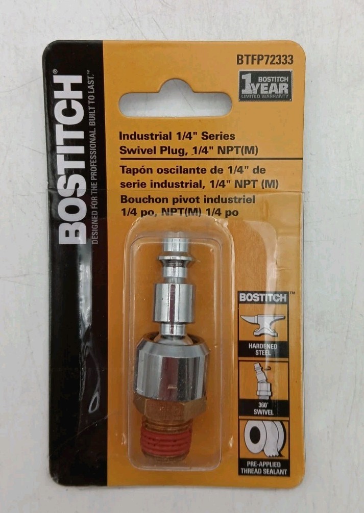 Bostitch 1/4” Series NPT(M) Swivel Plug (BTFP72333) Bostitch 1/4” Series NPT(M) Swivel Plug (BTFP72333)