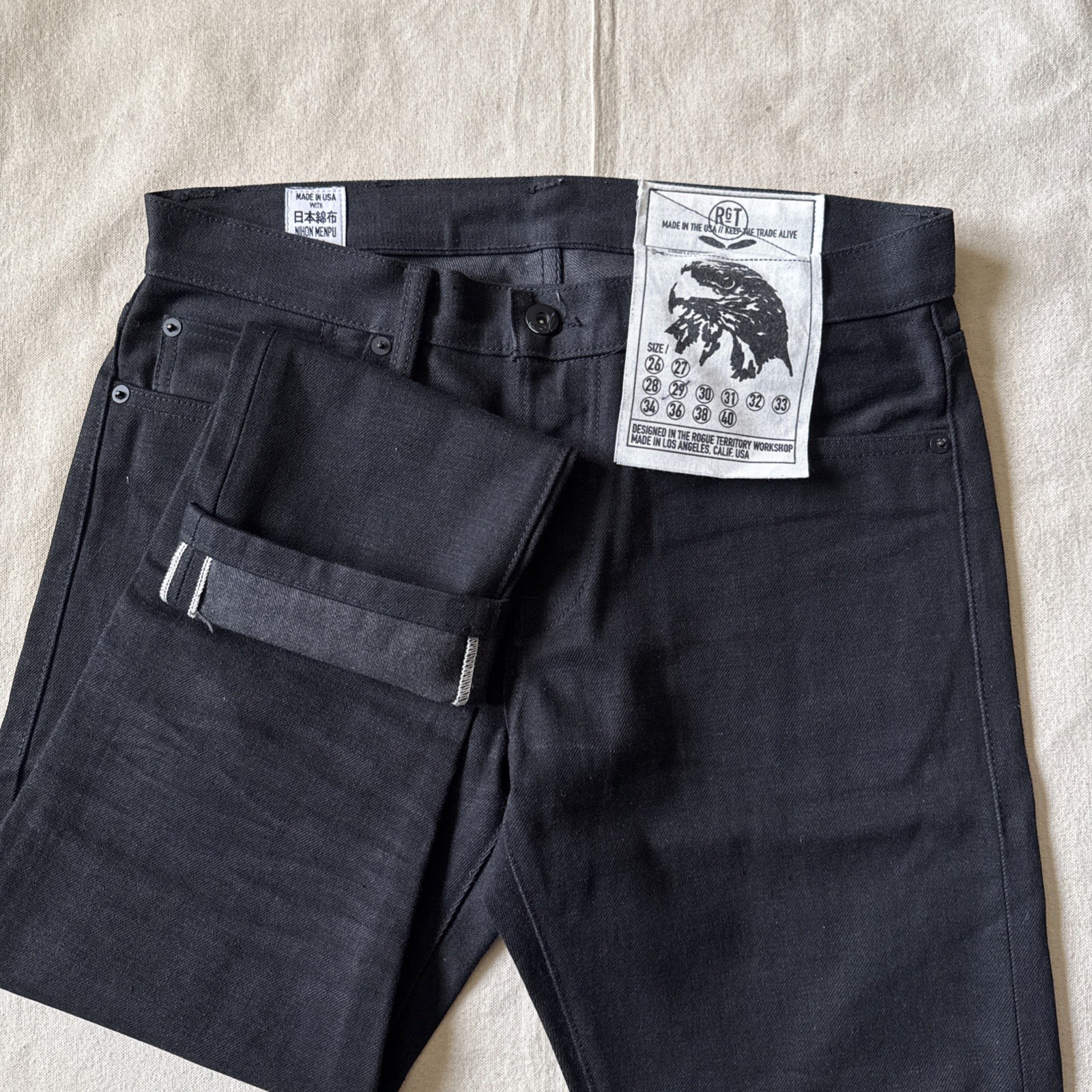 RGT Rogue Territory Stanton Six Pocket Japanese Selvedge Denim 29 Fit 32x27 NWT RGT Rogue Territory Stanton Six Pocket Japanese Selvedge Denim 29 Fit 32x27 NWT