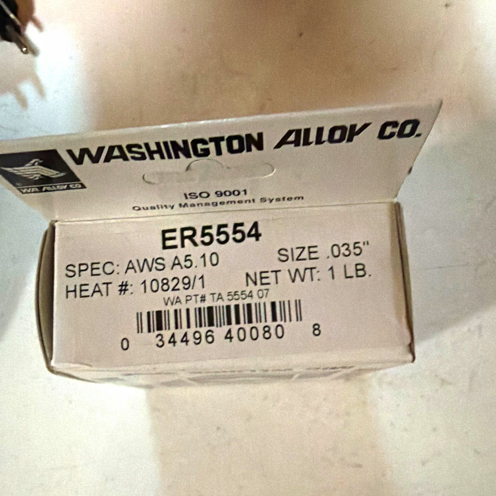 Washington Alloy Co. ER5554 Stainless Steel MIG Welding Wire .035 in 1 lb Spool Washington Alloy Co. ER5554 Stainless Steel MIG Welding Wire .035 in 1 lb Spool