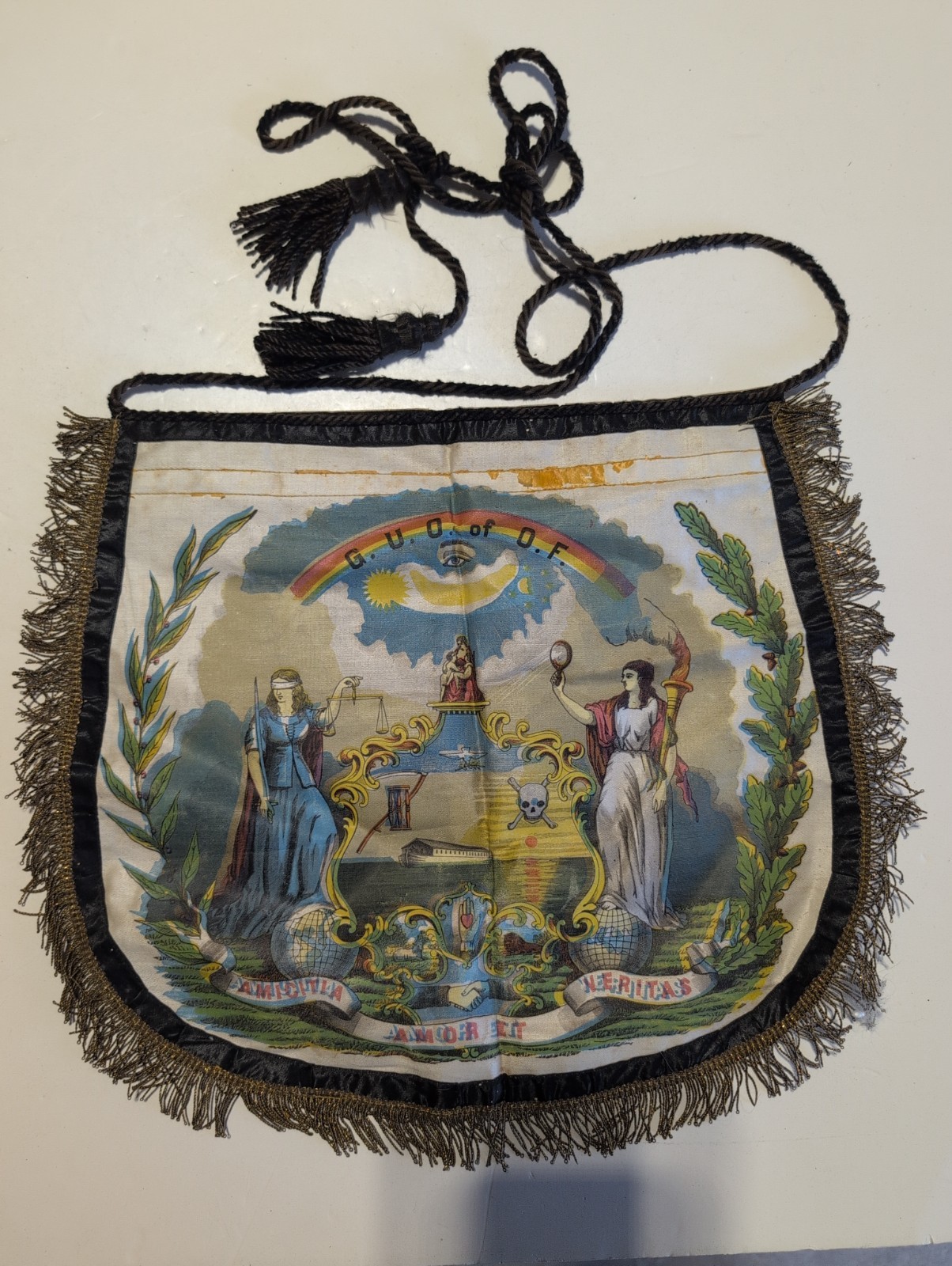 Historic Black Fraternal Original G.U.O.O.F Odd Fellows Ceremonial Apron VA Lodg Historic Black Fraternal Original G.U.O.O.F Odd Fellows Ceremonial Apron VA Lodg