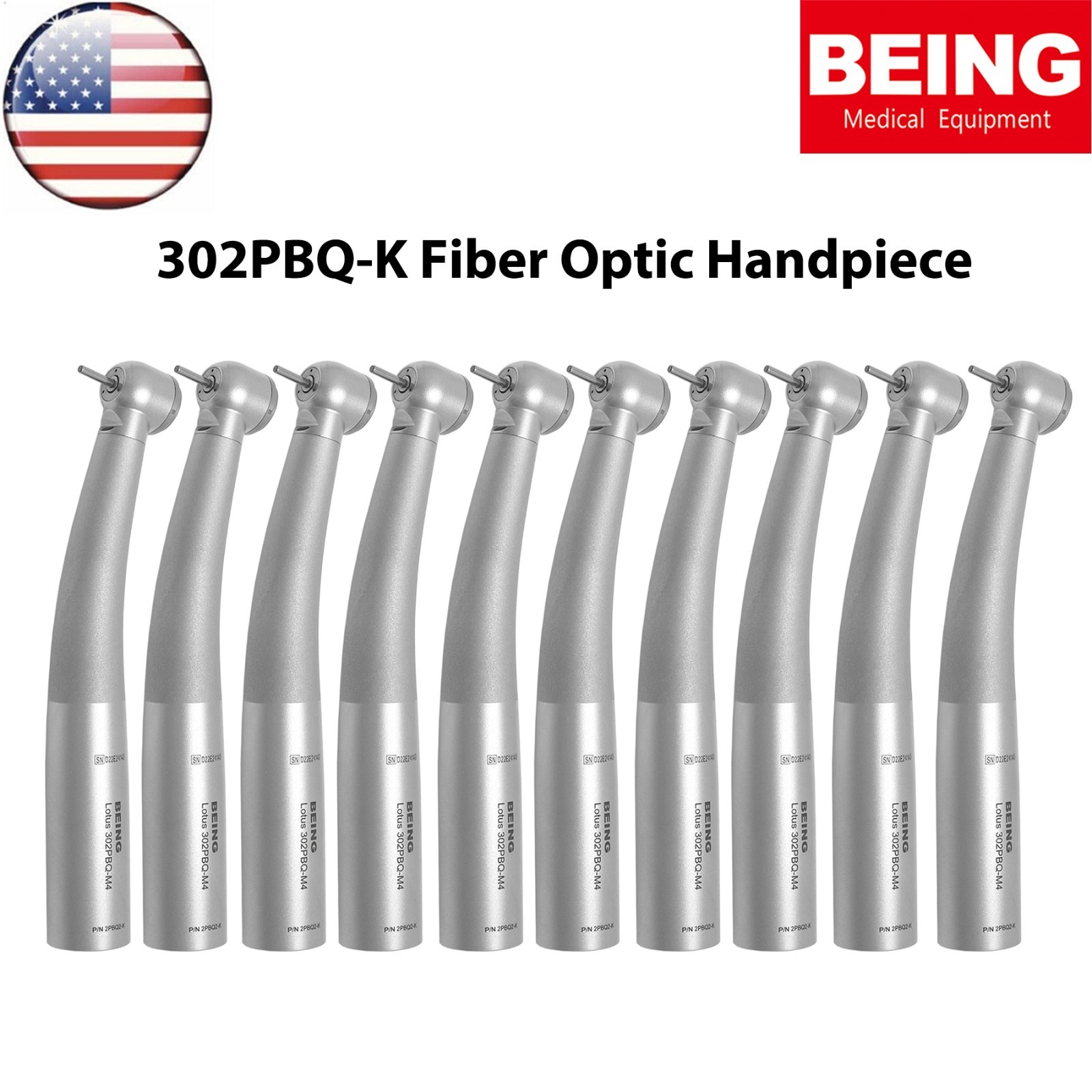 US 10Pcs BEING Fiber Optic High Speed Dental Turbine Handpiece Fit KaVo Coupler