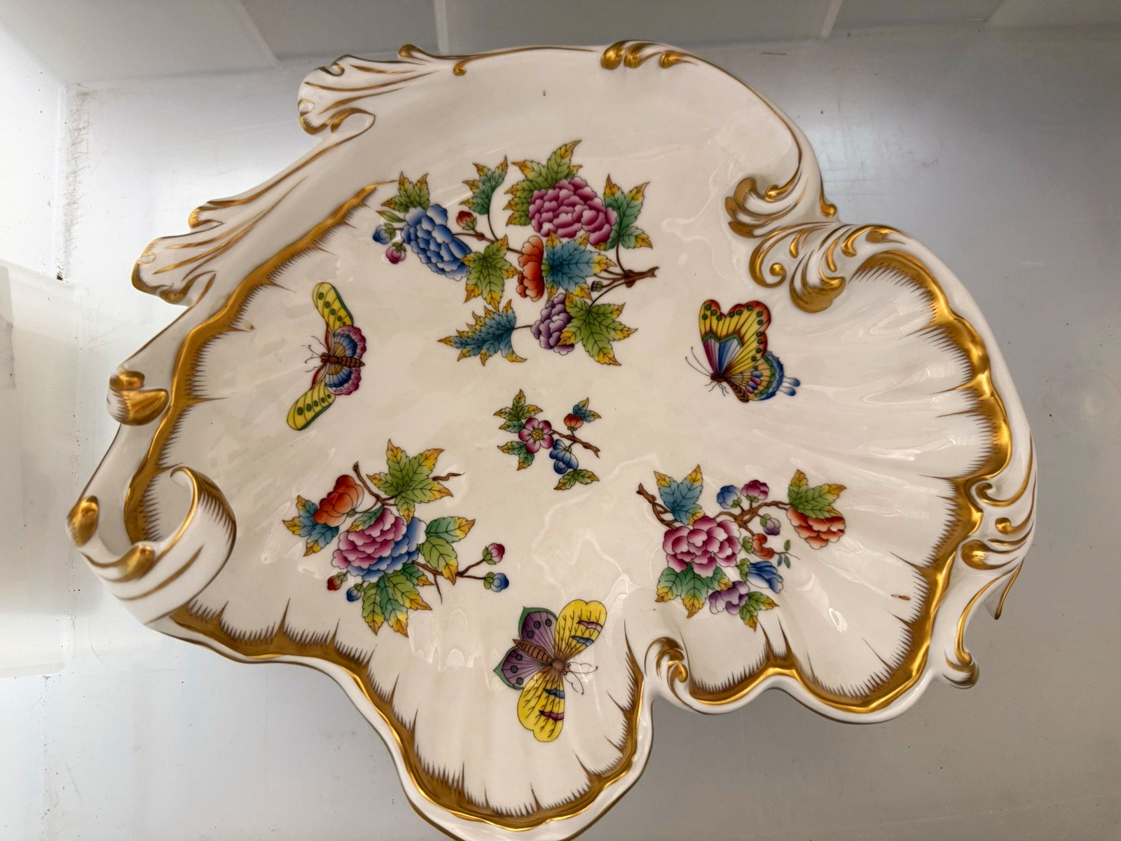 Authentic Herend Hungary Hand-Painted Porcelain Serving Tray