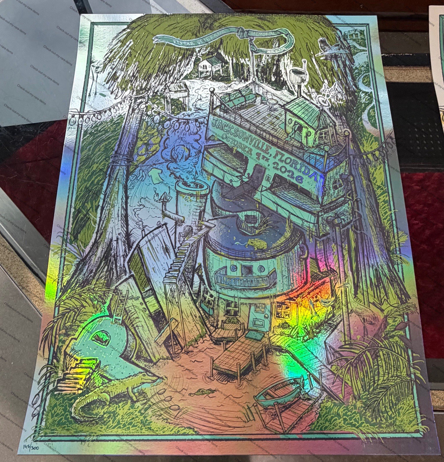 🌴 Phish Foil Poster 10/9  Vystar Veterans Memorial Arena Jacksonville Florida