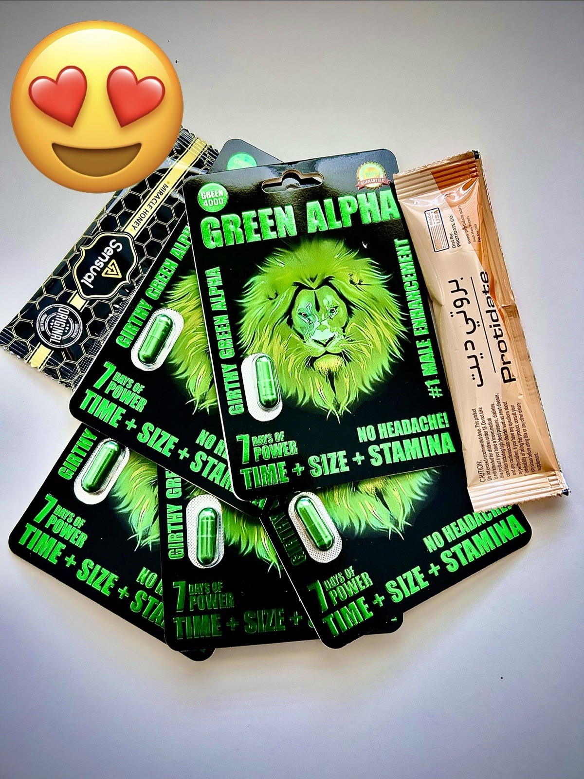 Green Alpha 4000 Mens Sex Enhancer Pills, 5 Packs + Free Samples Green Alpha 4000 Mens Sex Enhancer Pills, 5 Packs + Free Samples