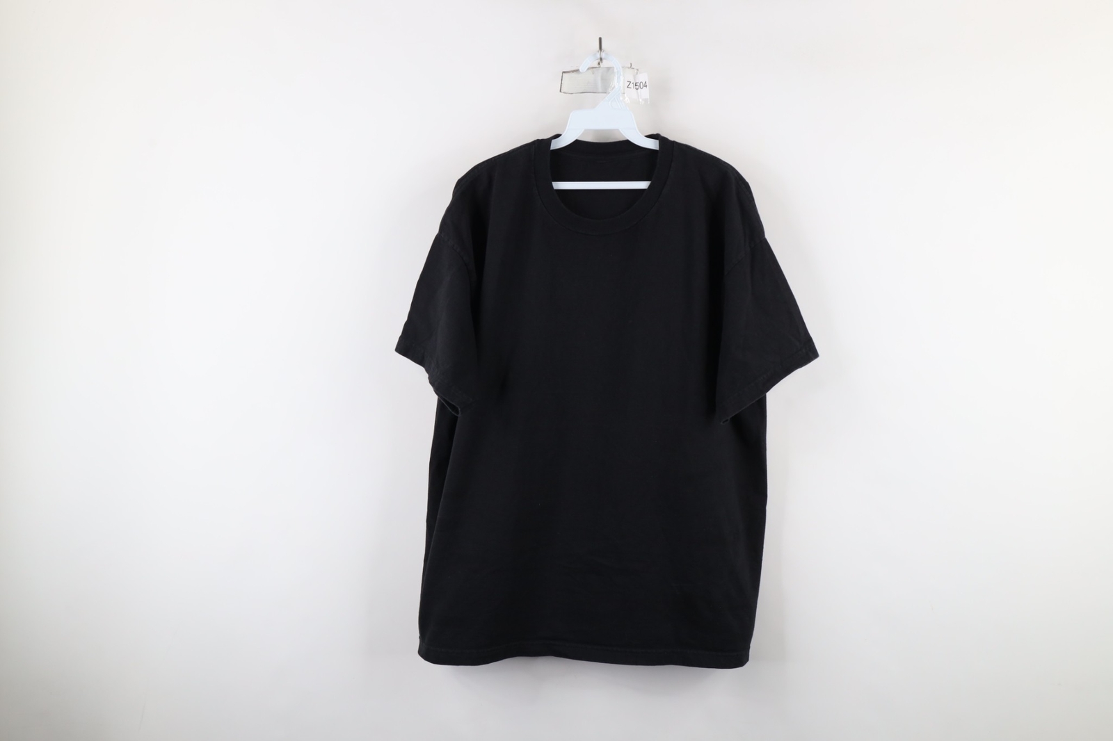 Vtg 90s Streetwear Mens XL Faded Blank Heavy Cotton Short Sleeve T-Shirt Black