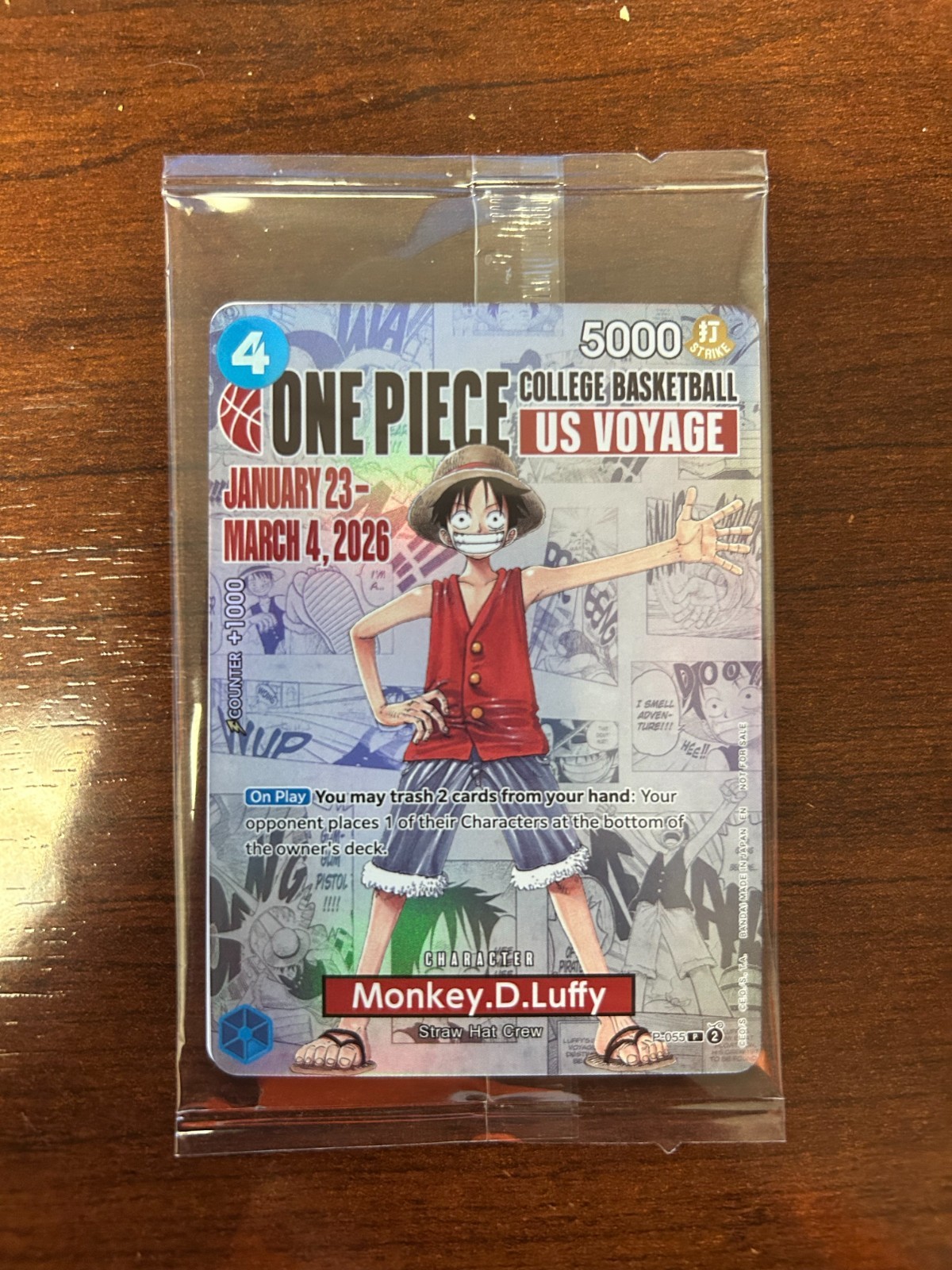 One Piece Monkey.D.Luffy College Basketball US Voyage Card Sealed One Piece Monkey.D.Luffy College Basketball US Voyage Card Sealed