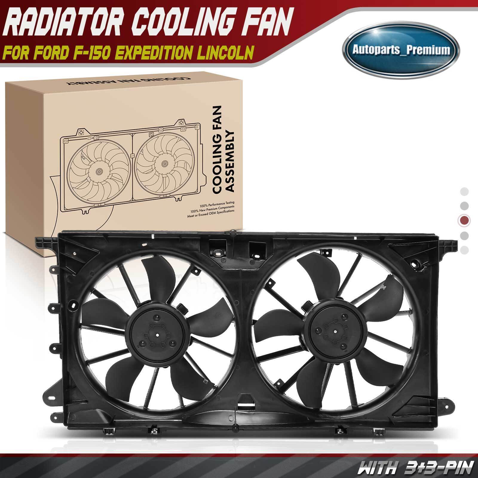 Dual Engine Radiator Cooling Fan w/ Shroud Assembly for Ford F-150 Expedition