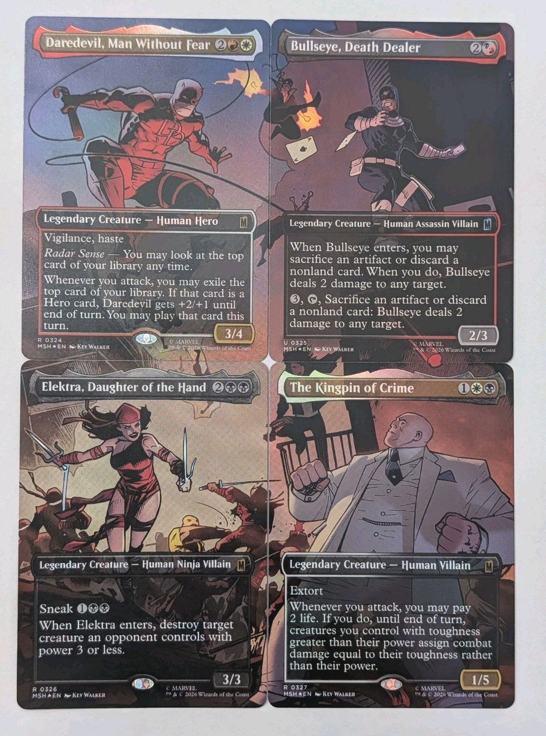 MTG Marvel Super Heros Daredevil Street Fight Foil Complete Set Of 4 Magic MTG Marvel Super Heros Daredevil Street Fight Foil Complete Set Of 4 Magic