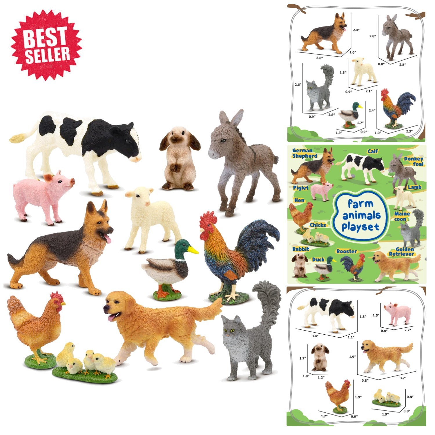 Vibrant 12-Piece Farm Animal Figurines – Engaging Educational Toy for Toddlers
