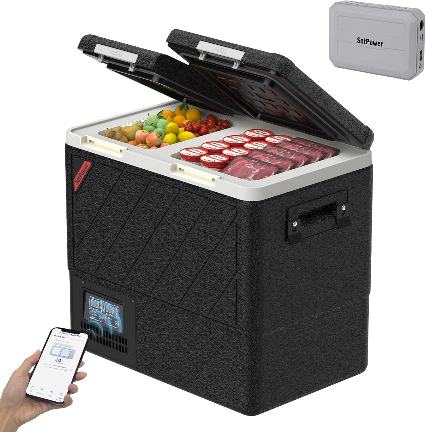 Setpower DT55 Portable Refrigerator with PG216 Mobile Power Dual Zone for Travel Setpower DT55 Portable Refrigerator with PG216 Mobile Power Dual Zone for Travel