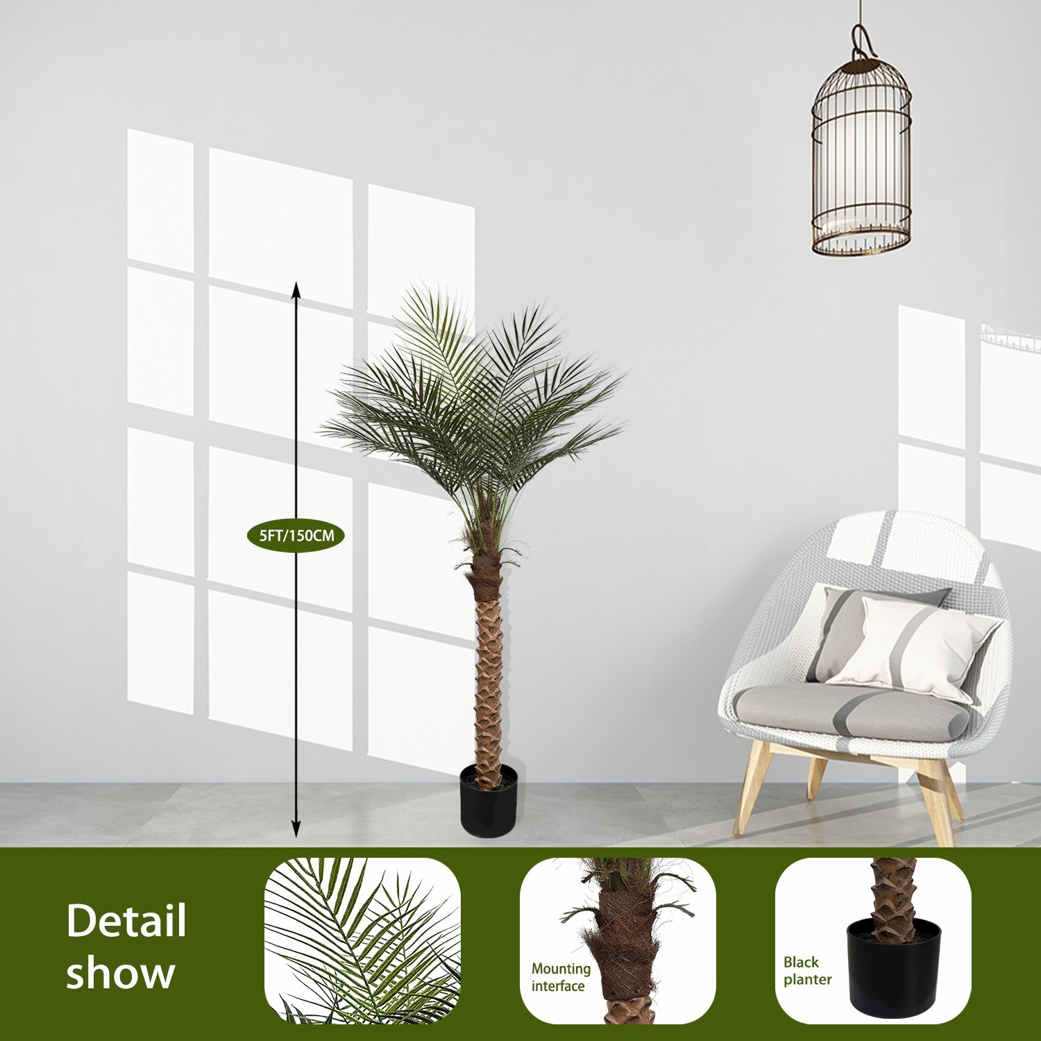 2Pack Artificial Palm Tree, Faux Tropical Coconut Plant for Home & Office Decor 2Pack Artificial Palm Tree, Faux Tropical Coconut Plant for Home & Office Decor