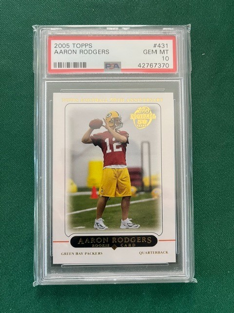2005 Topps Aaron Rodgers Rookie Green Bay Packers #431 PSA 10 2005 Topps Aaron Rodgers Rookie Green Bay Packers #431 PSA 10