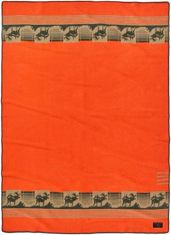 FILSON JACQUARD WOOL BLANKET 20265930 FLAME IVY 80”x60” NEW RARE MACKINAW BAG