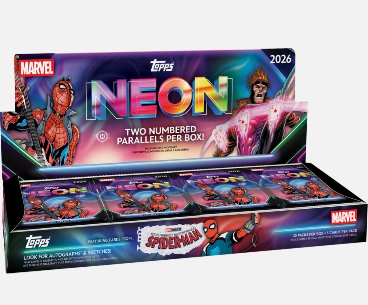 2026 TOPPS NEON MARVEL HOBBY BOX (100 Cards) Disney Brand New Sealed Presale QTY