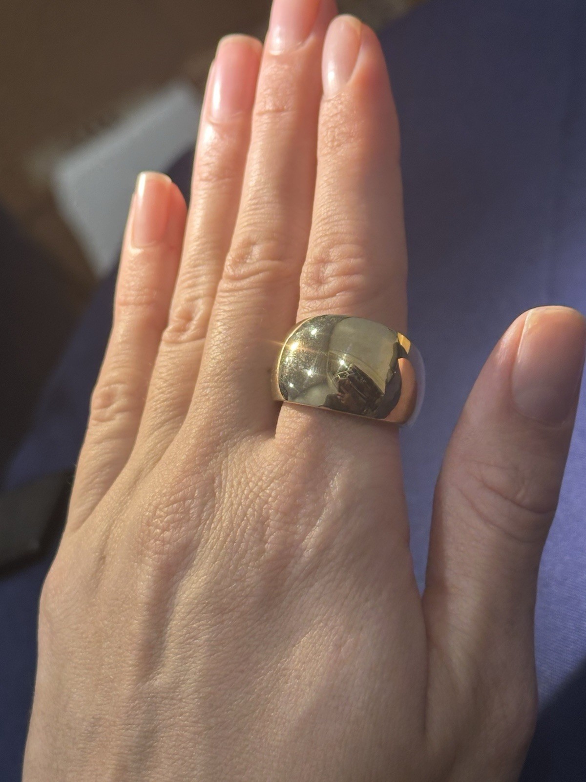 Vintage APR 10K Turkey Two-Tone Wide Dome Ring Vintage APR 10K Turkey Two-Tone Wide Dome Ring