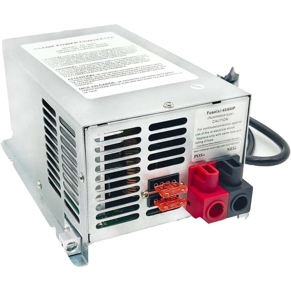 WF-9855 55A RV Power Converter for Lead-Acid Battery Compatible WF-9800 Series WF-9855 55A RV Power Converter for Lead-Acid Battery Compatible WF-9800 Series