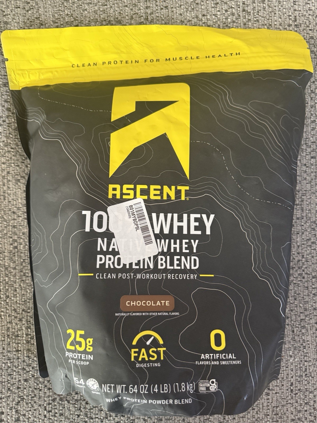 Ascent 100% Whey, Native Whey Protein Blend, Chocolate, 4.25 lbs 🇺🇸 Whey.