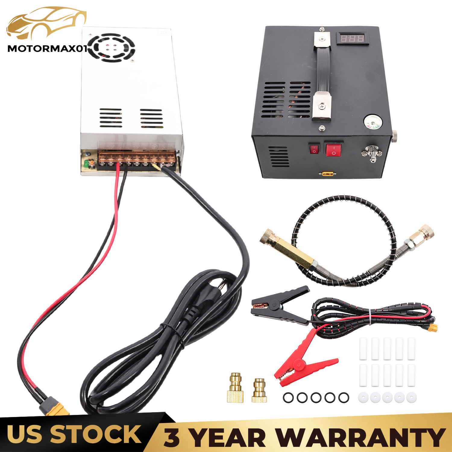 For PCP Rifle Pistol Air Compressor 4500PSI 30MPa Manual Stop With Built-in Fan