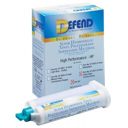 Defend Impression Material VPS - Heavy Body Fast Set 4 x 50ml Cartridges VP9011 Defend Impression Material VPS - Heavy Body Fast Set 4 x 50ml Cartridges VP9011