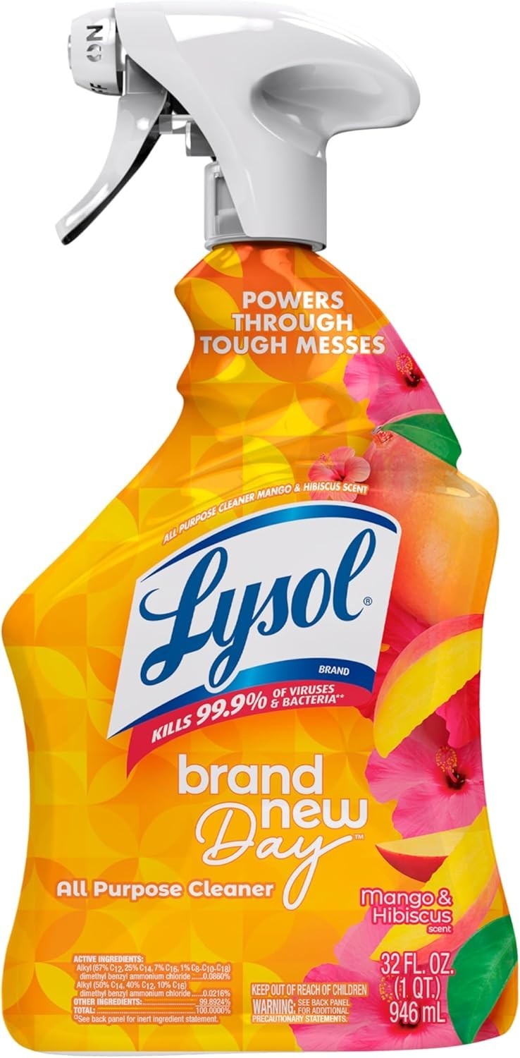 Lysol All Purpose Cleaner Spray, Multi-Purpose Mango & Hibiscus Scent, 32 Fl Oz Lysol All Purpose Cleaner Spray, Multi-Purpose Mango & Hibiscus Scent, 32 Fl Oz