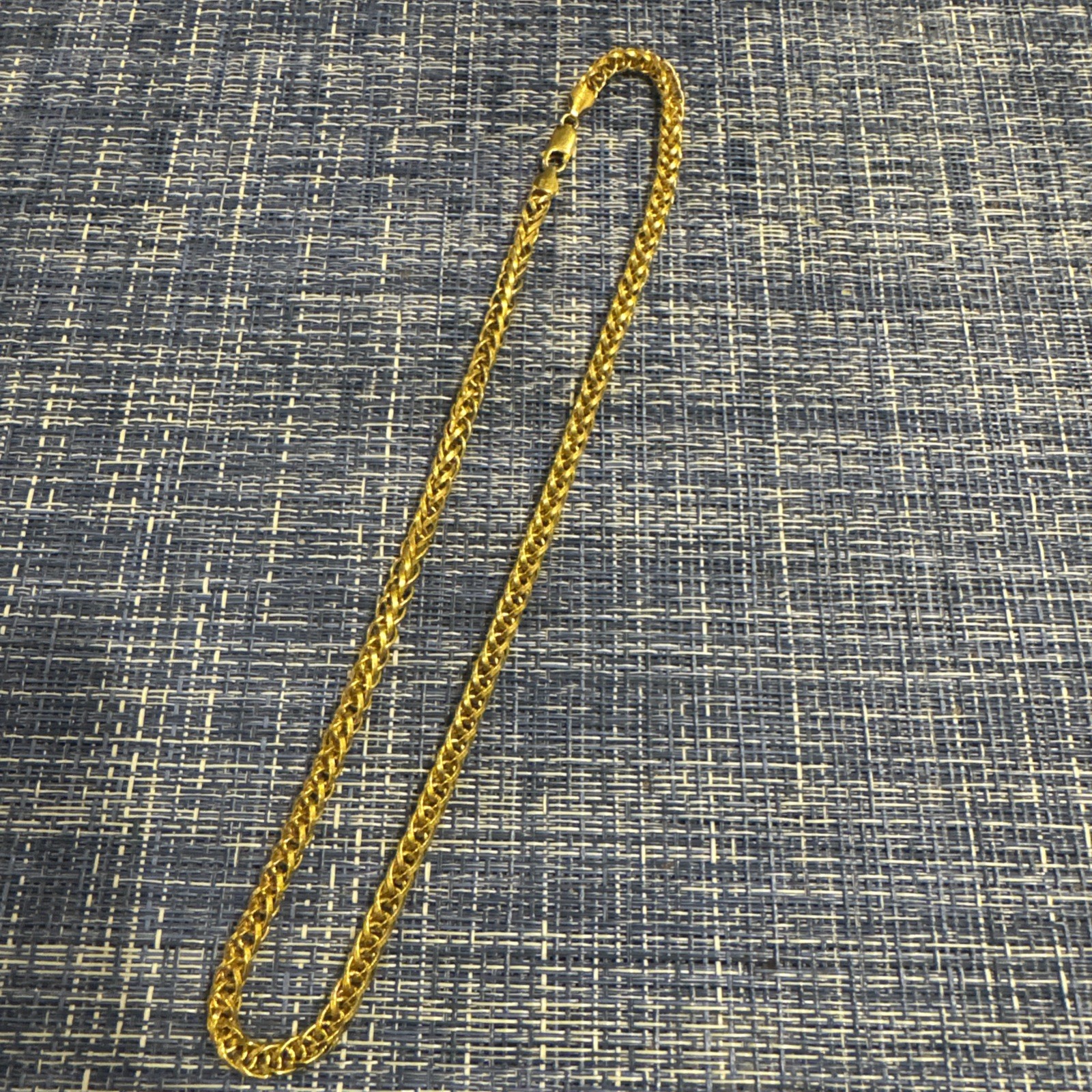 Veronese 925 Italy Gold Vermeil Wheat Chain Necklace 18” 26g