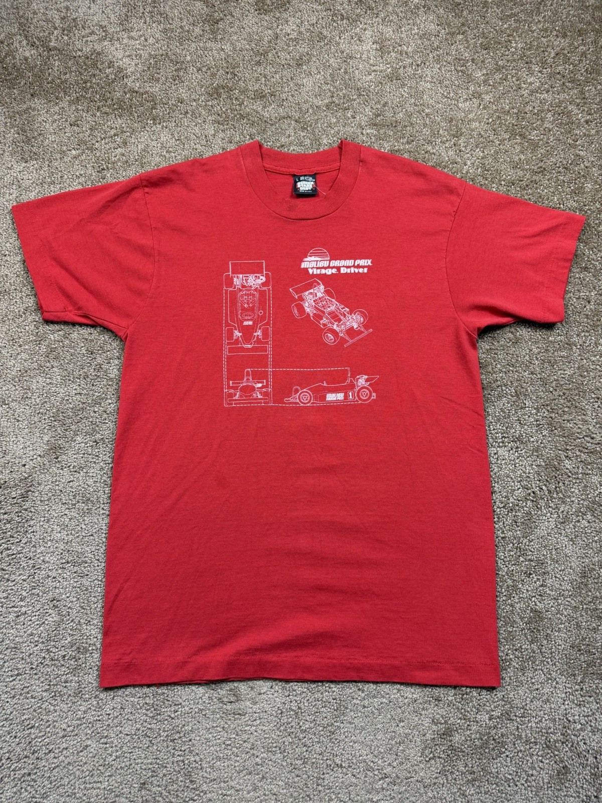Vintage Malibu Grand Prix Virage Driver 80s T Shirt Men’s Large Vintage Malibu Grand Prix Virage Driver 80s T Shirt Men’s Large