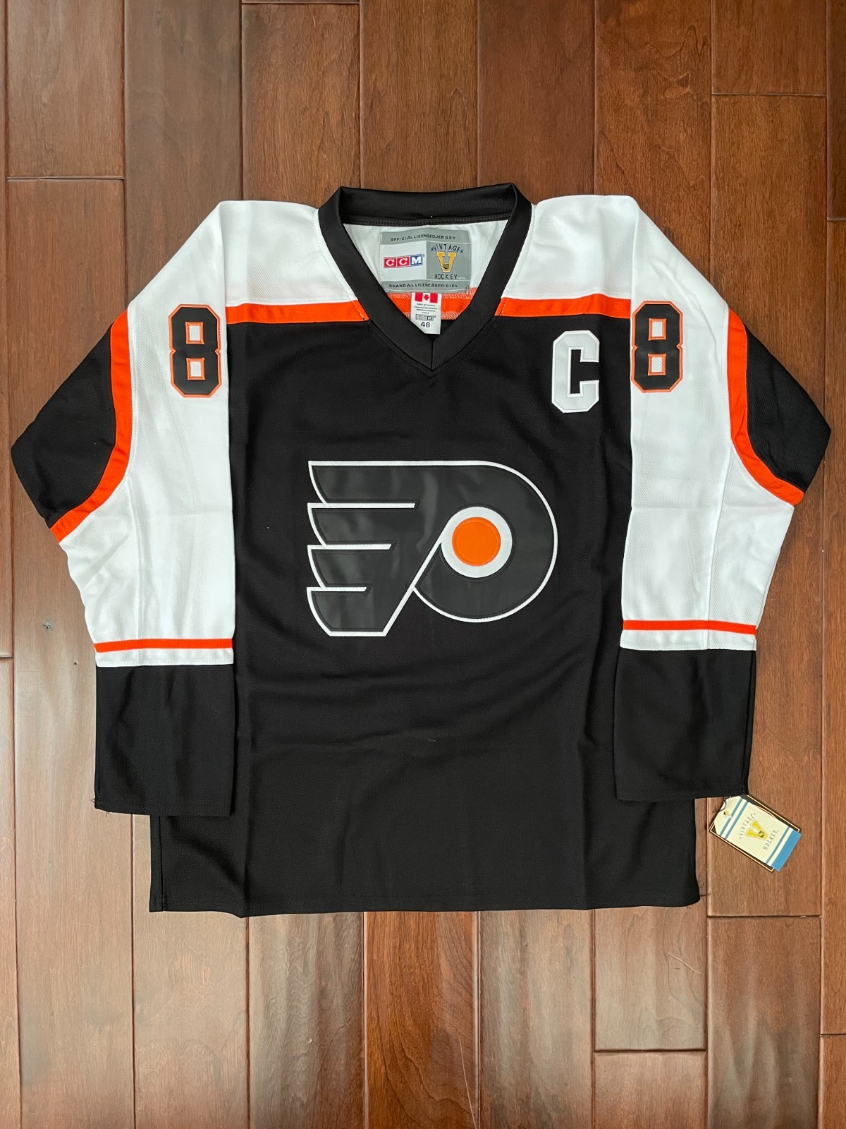 Vintage Eric Lindros Philadelphia Flyers Black 1997 Throwback\ Vintage Eric Lindros Philadelphia Flyers Black 1997 Throwback\