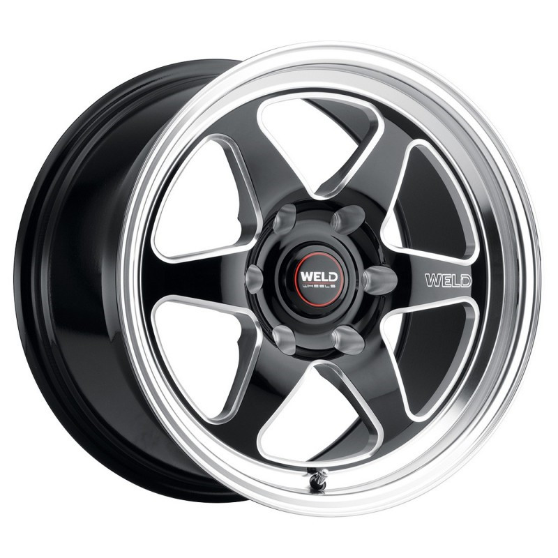 WELD RACING Ventura 6 Drag S156 17X5 6X135 ET-7 Gloss Black Milled (Qty of 1)
