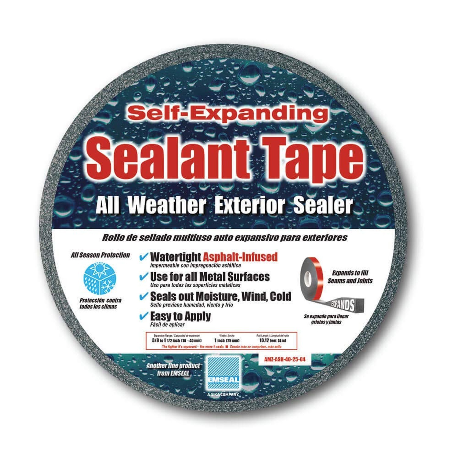 EMSEAL AST All-Purpose Foam Sealant Tape, Black, 4-Meter Roll, Resilient Poly... EMSEAL AST All-Purpose Foam Sealant Tape, Black, 4-Meter Roll, Resilient Poly...