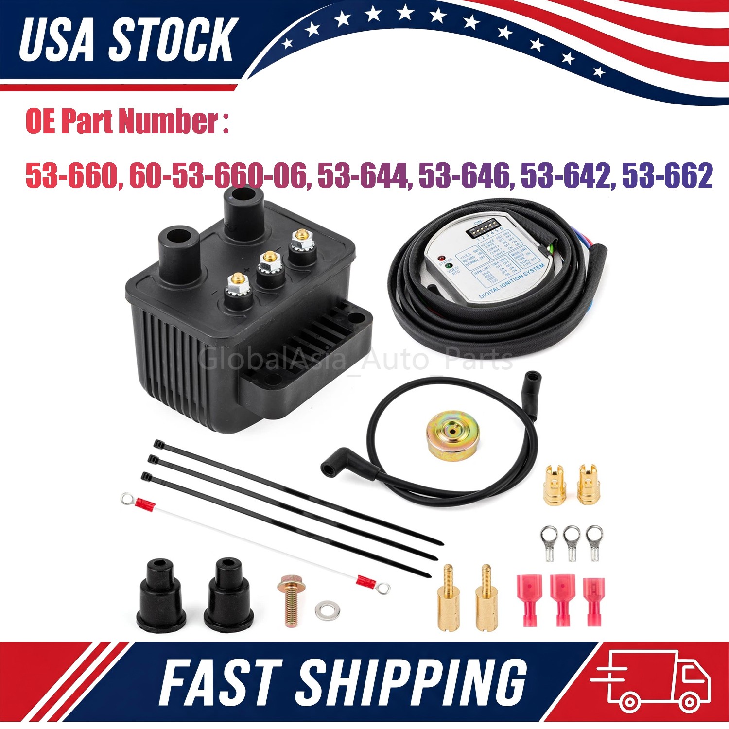 New 53-660 Ultima Single Fire Programmable Ignition Kit For Harley Big Twin Evo New 53-660 Ultima Single Fire Programmable Ignition Kit For Harley Big Twin Evo