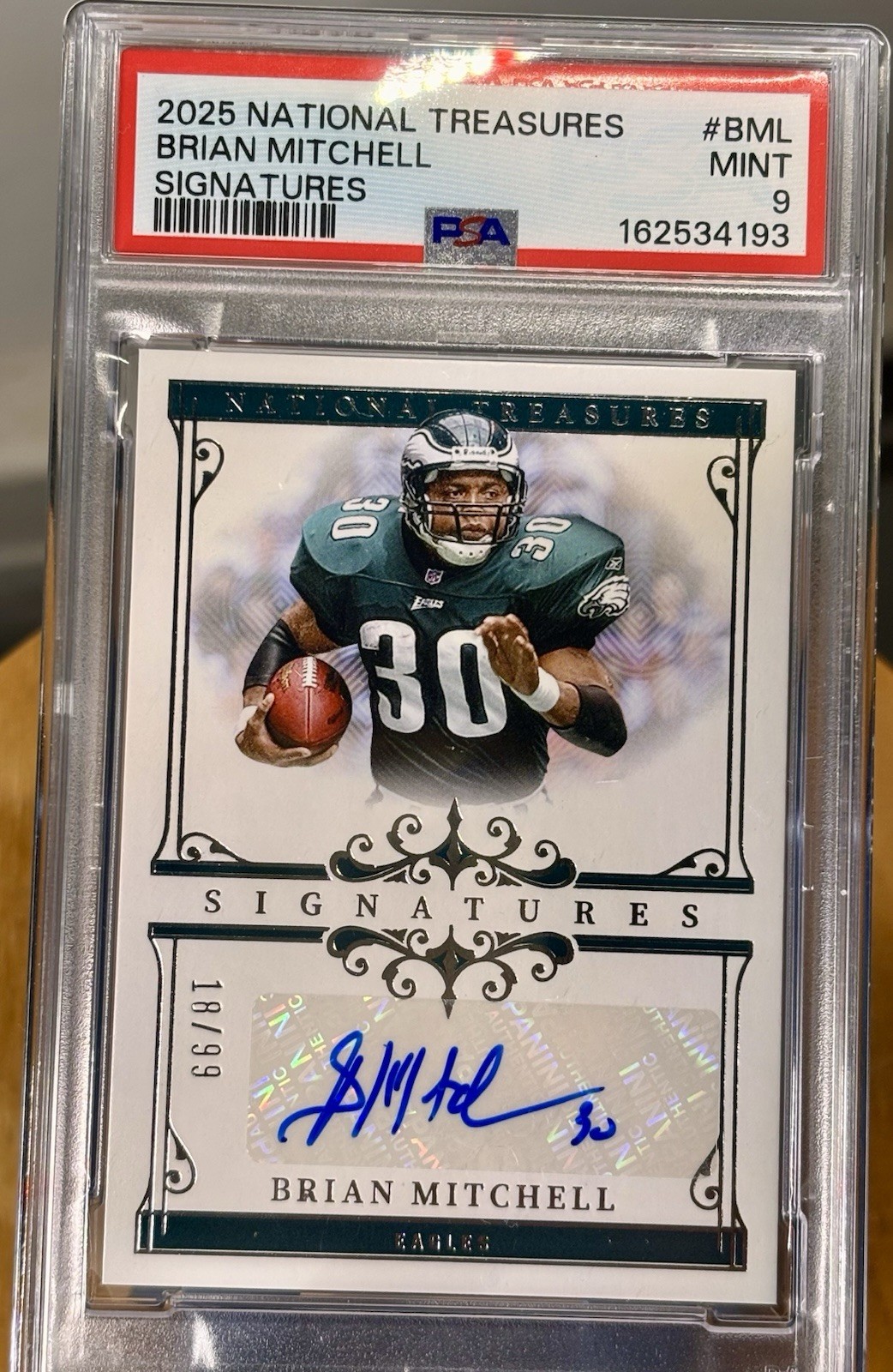 2025 Panini National Treasures - Signatures Brian Mitchell #SIG-BML /99 PSA 9 2025 Panini National Treasures - Signatures Brian Mitchell #SIG-BML /99 PSA 9