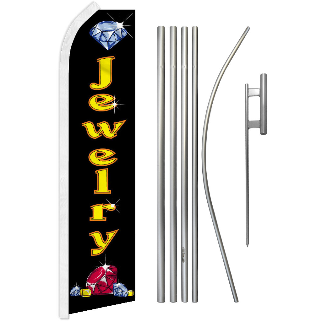 We Buy Gold Advertising Swooper Flutter Feather Flag Kit We Buy Silver Jewelry
