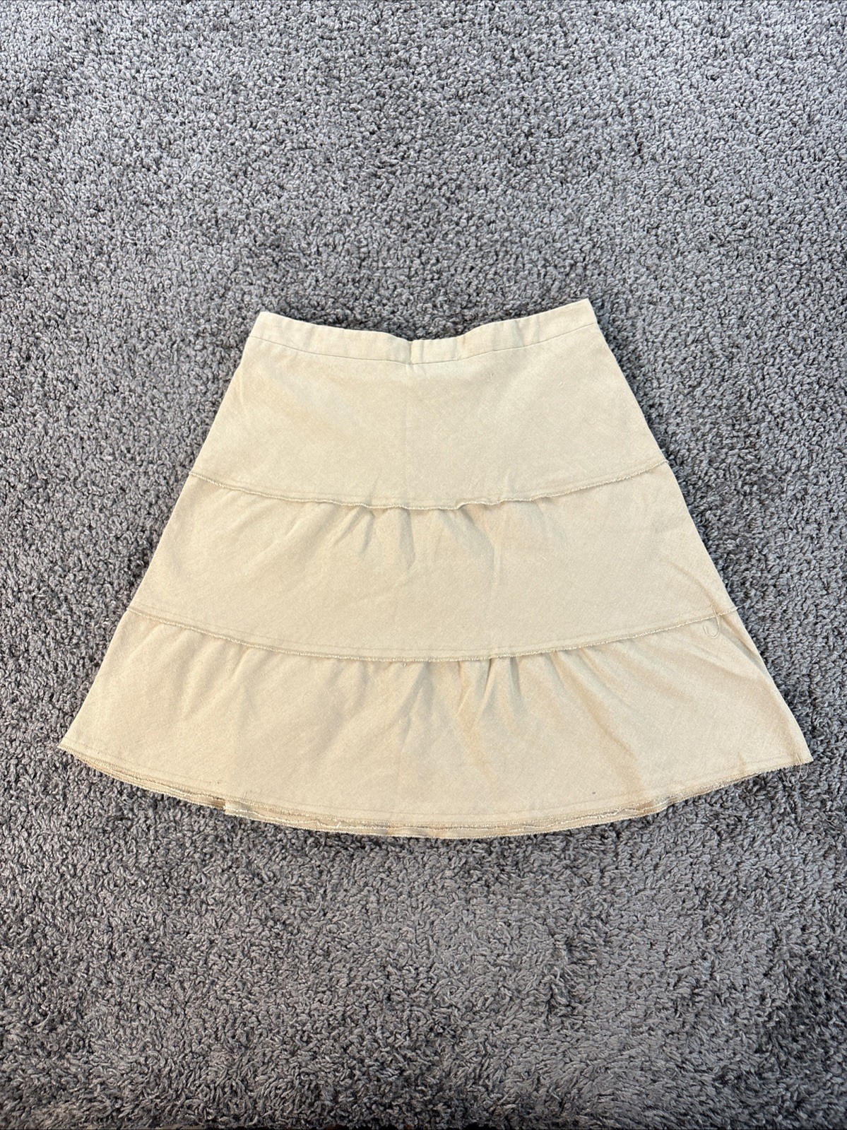 Vtg Metrowear Skirt Womens Medium Linen Blend Tiered Beige Minimal Prairie 90s Vtg Metrowear Skirt Womens Medium Linen Blend Tiered Beige Minimal Prairie 90s