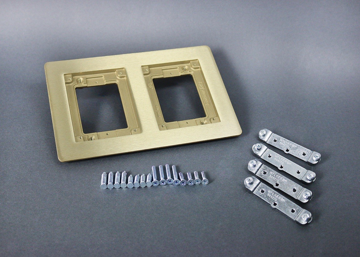Wiremold 827B Brass 2 Gang 880 Series Floor Box Carpet/tile Flange. Wiremold 827B Brass 2 Gang 880 Series Floor Box Carpet/tile Flange.