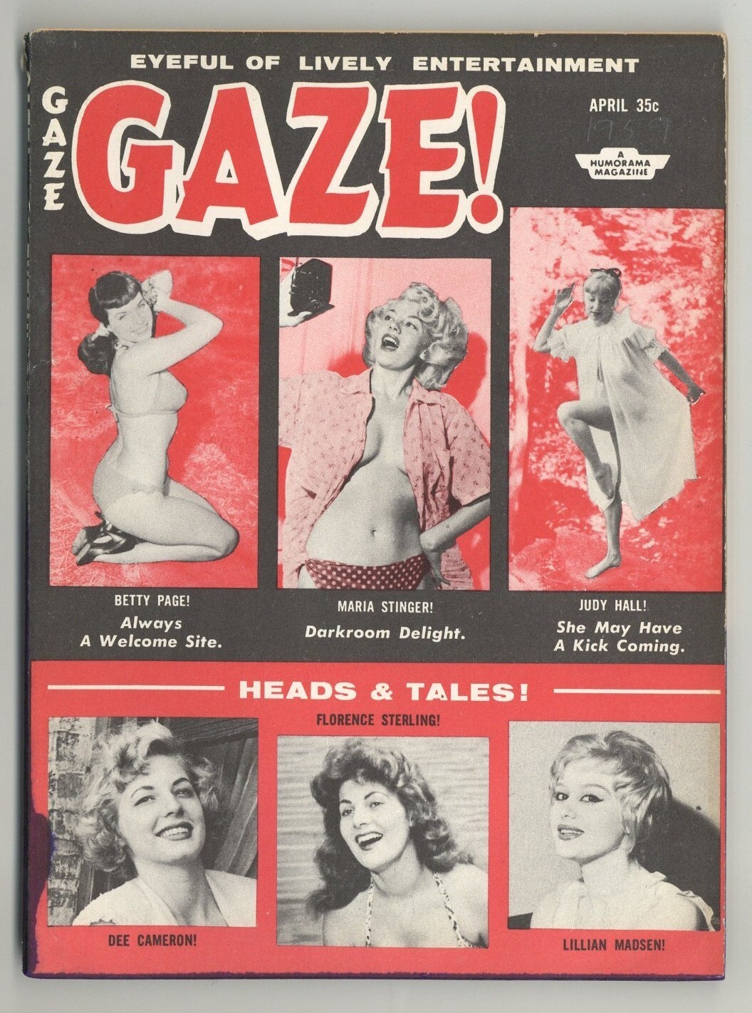 Gaze #24 Betty Page Maria Stinger Judy Hall 1959 Pinup Magazine Humorama M32139 Gaze #24 Betty Page Maria Stinger Judy Hall 1959 Pinup Magazine Humorama M32139