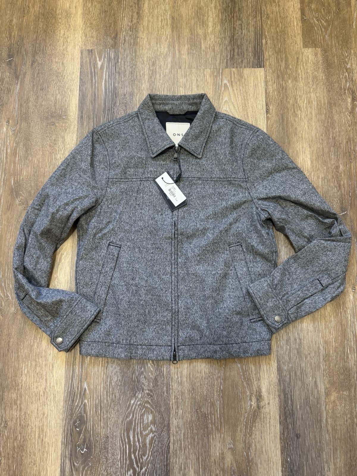 Men’s Zip Up Cotton Jacket, Size Small, Grey, Light Collared Coat, New Men’s Zip Up Cotton Jacket, Size Small, Grey, Light Collared Coat, New