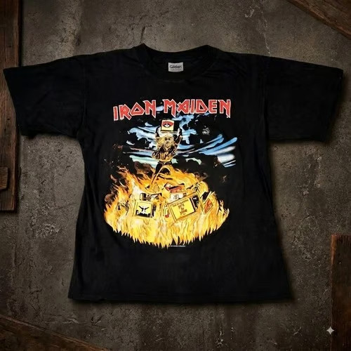 Vintage Iron Maiden Holy Smoke Concert T Shirt 1990 Black Distressed V4