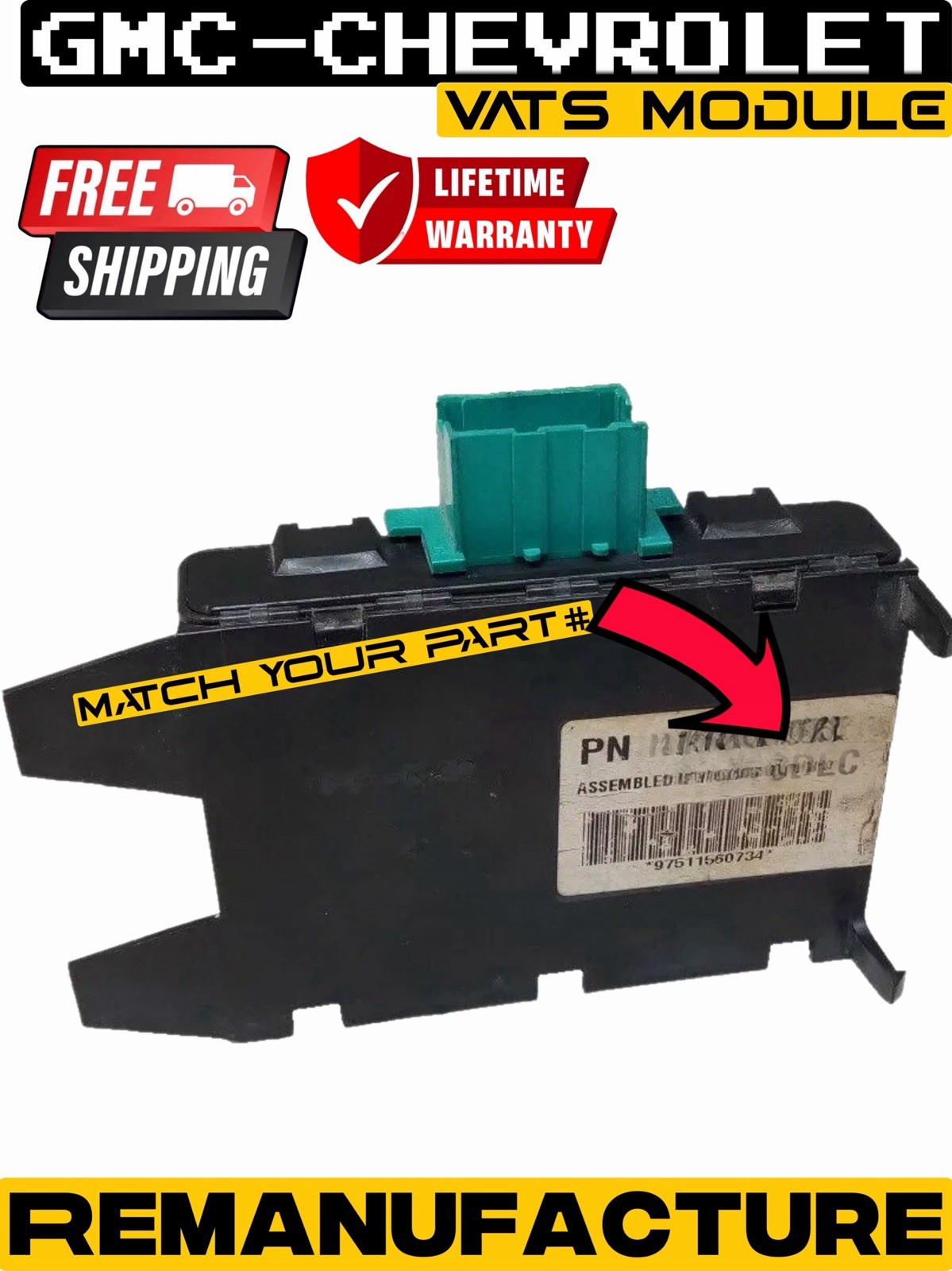 CHEVY. SILVERADO 1500 TAHOE C1500 TRUCK ANTI-THEFT PASSLOCK VATS MODULE 16264955 CHEVY. SILVERADO 1500 TAHOE C1500 TRUCK ANTI-THEFT PASSLOCK VATS MODULE 16264955