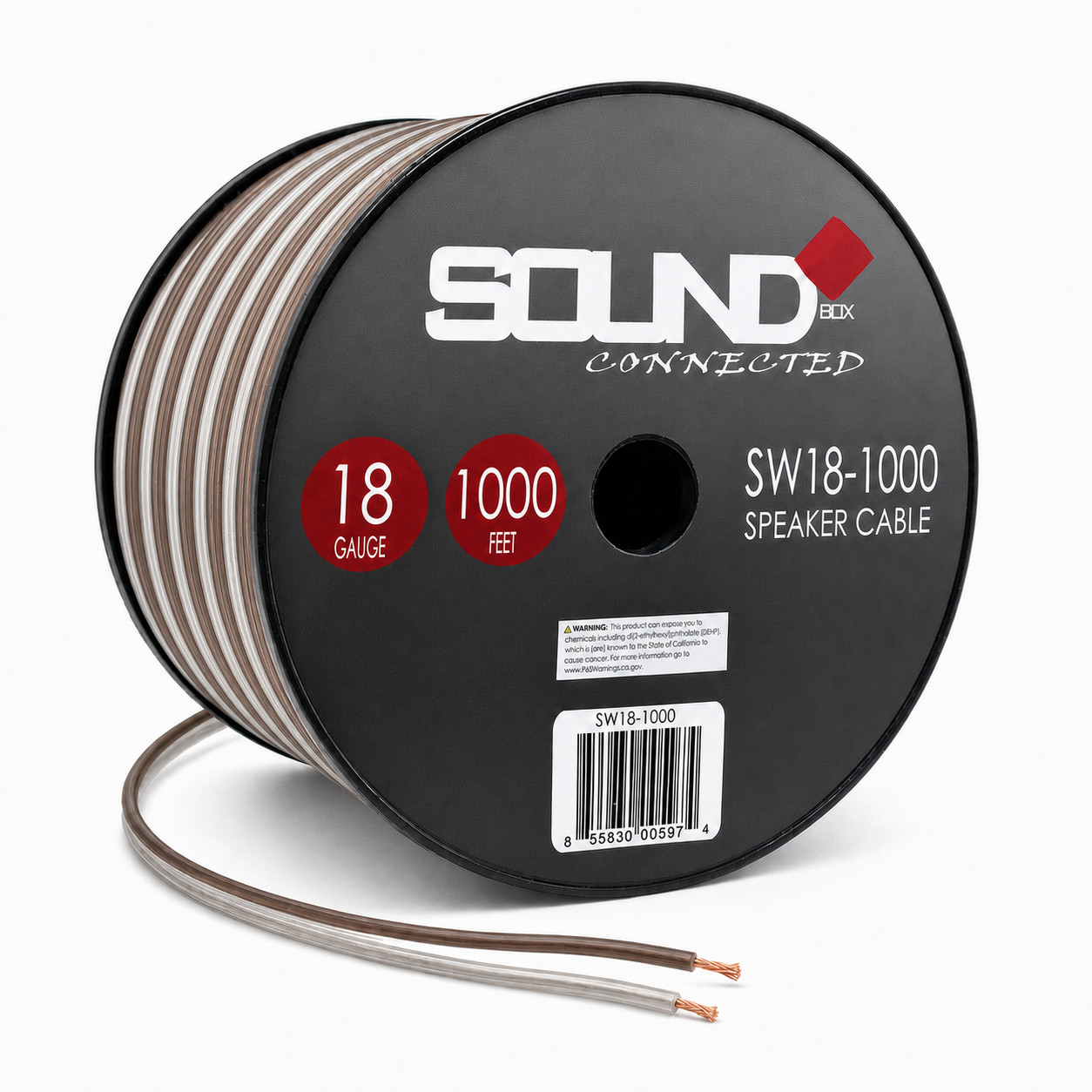SoundBox SW18-1000, 18 Gauge Home / Car Speaker Wire Spool - 1000'