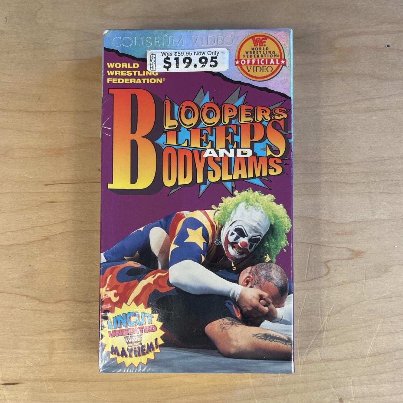 WWF BLOOPERS BLEEPS AND BODYSLAMS 1994 Factory Sealed VHS NOS Coliseum Video