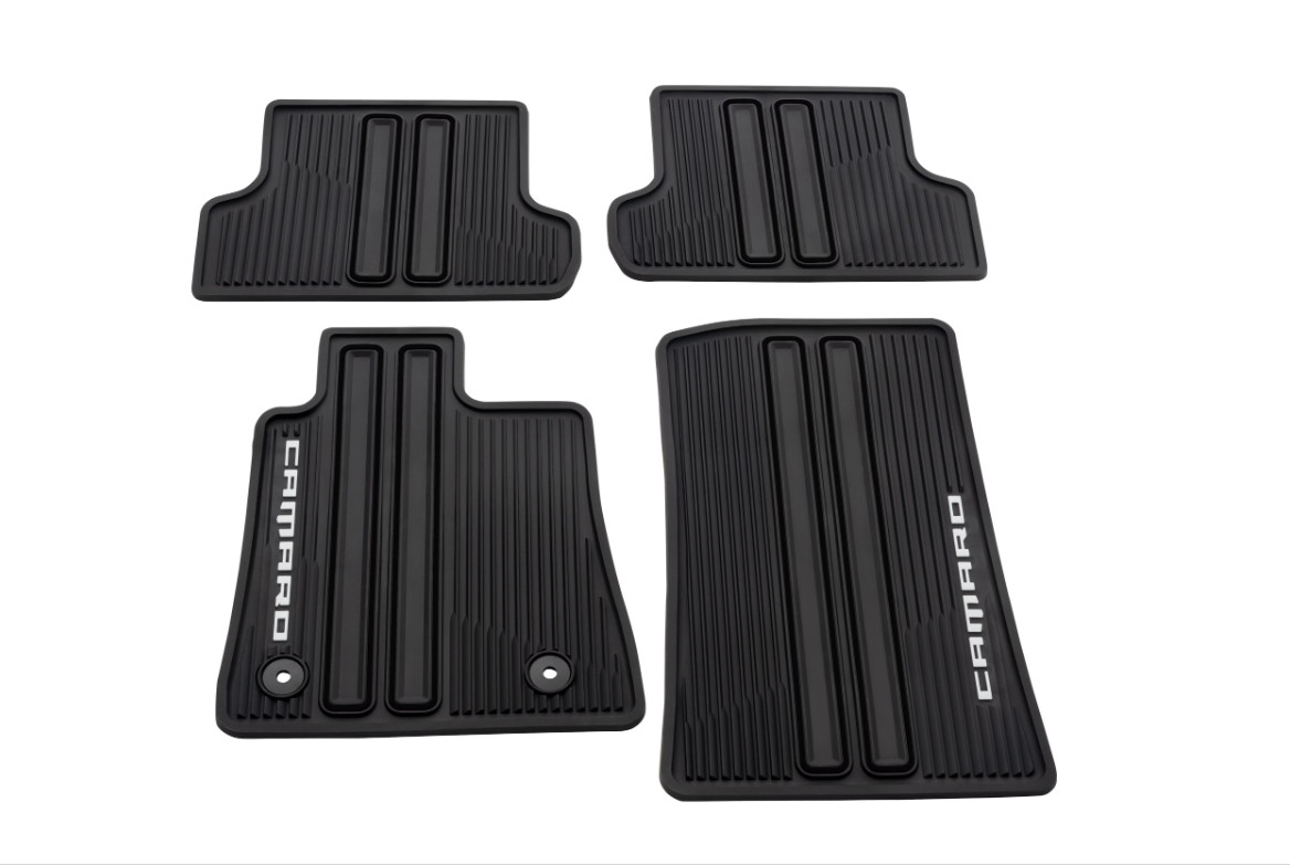 2016-2024 Chevrolet Camaro Front And Rear All Weather Floor Mats GM 86555231 2016-2024 Chevrolet Camaro Front And Rear All Weather Floor Mats GM 86555231