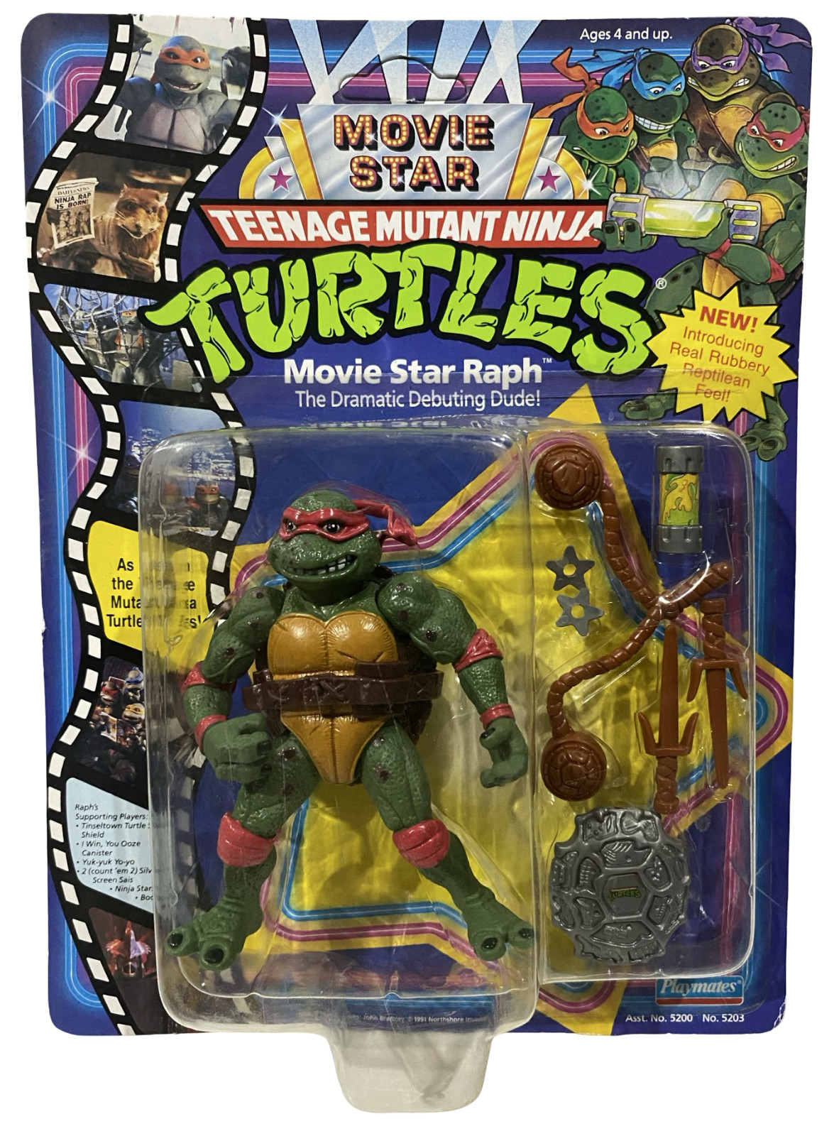 Movie Star Raph Teenage Mutant Ninja Turtles 1991 Figure New Package Damage READ Movie Star Raph Teenage Mutant Ninja Turtles 1991 Figure New Package Damage READ