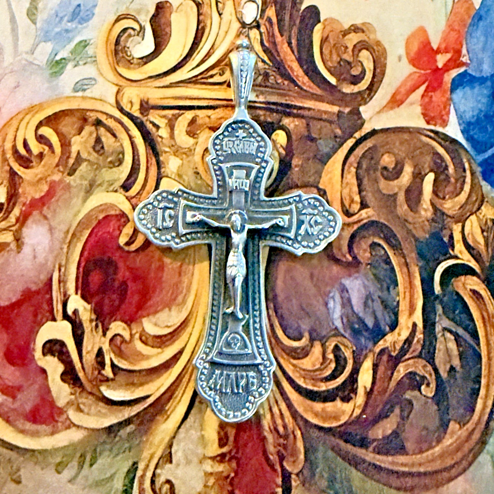 Fabulous 925 Sterling Silver Vintage East European Cross 2\