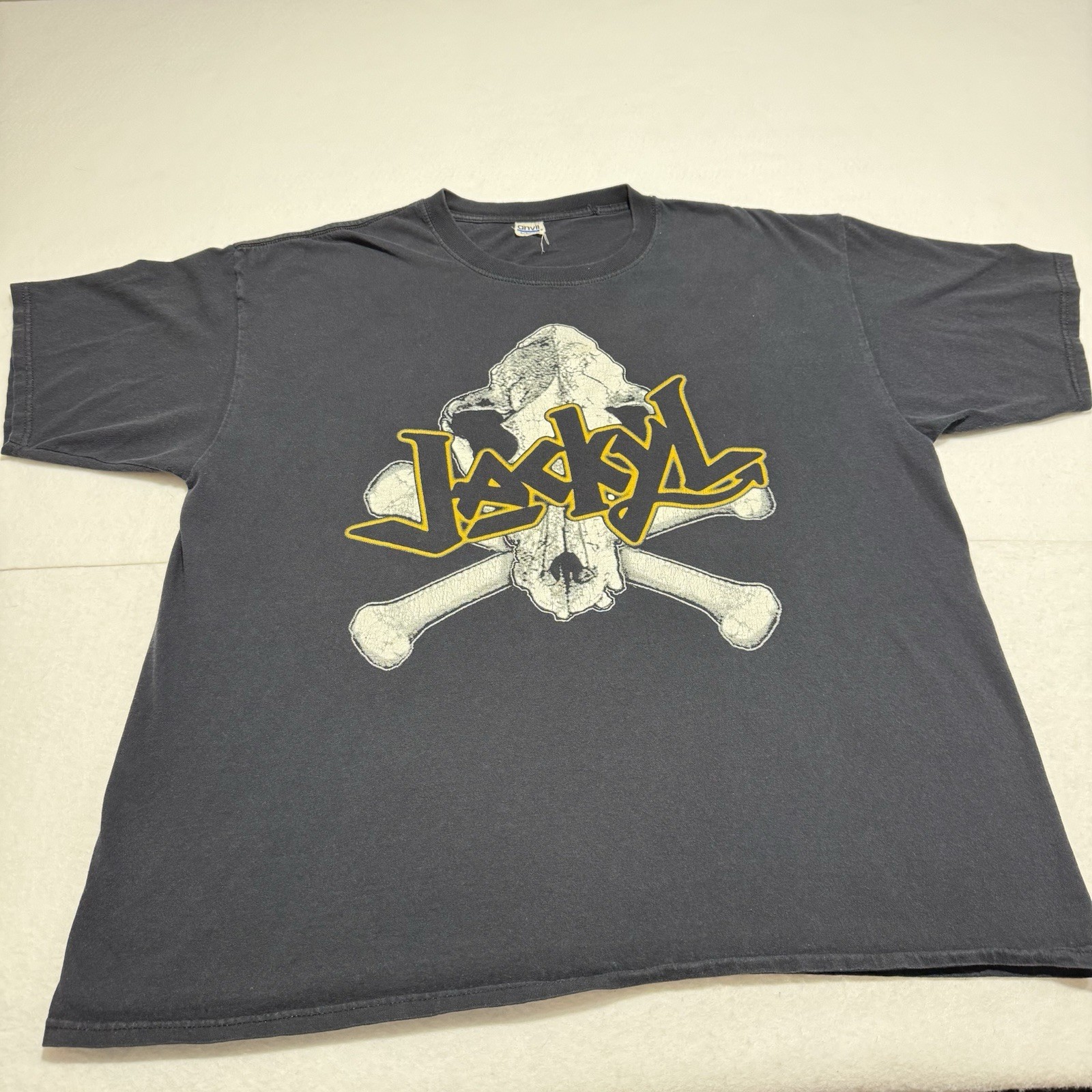 Vintage Jackyl Band T Shirt Mens 2XL Black Rock Me Roll Me Off Skull Anvil