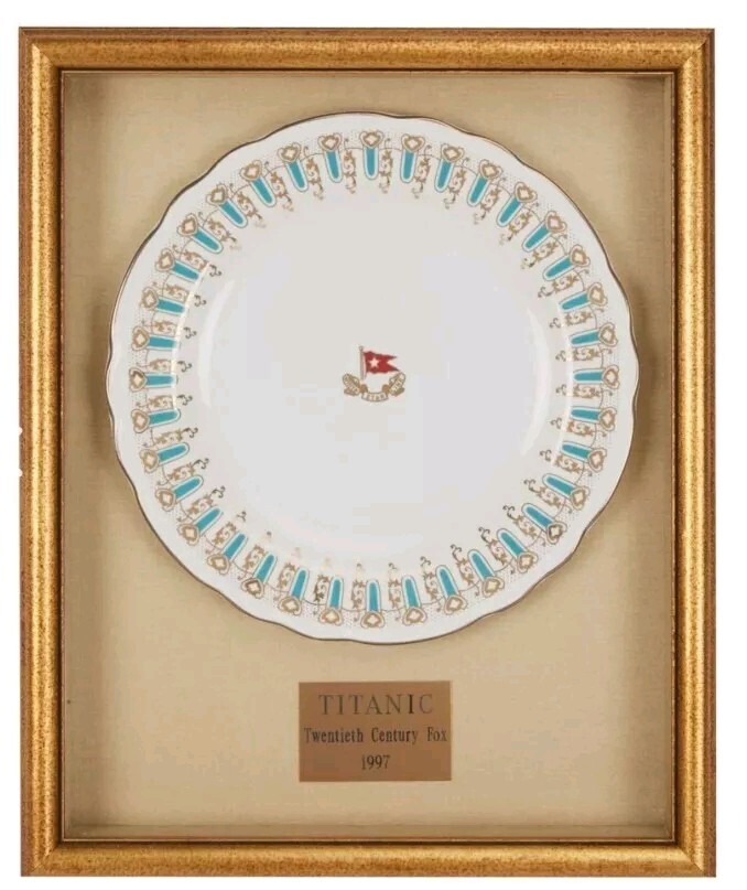1997 TITANIC Movie Prop Framed Dinner Plate From J. Peterman - LAST ONE
